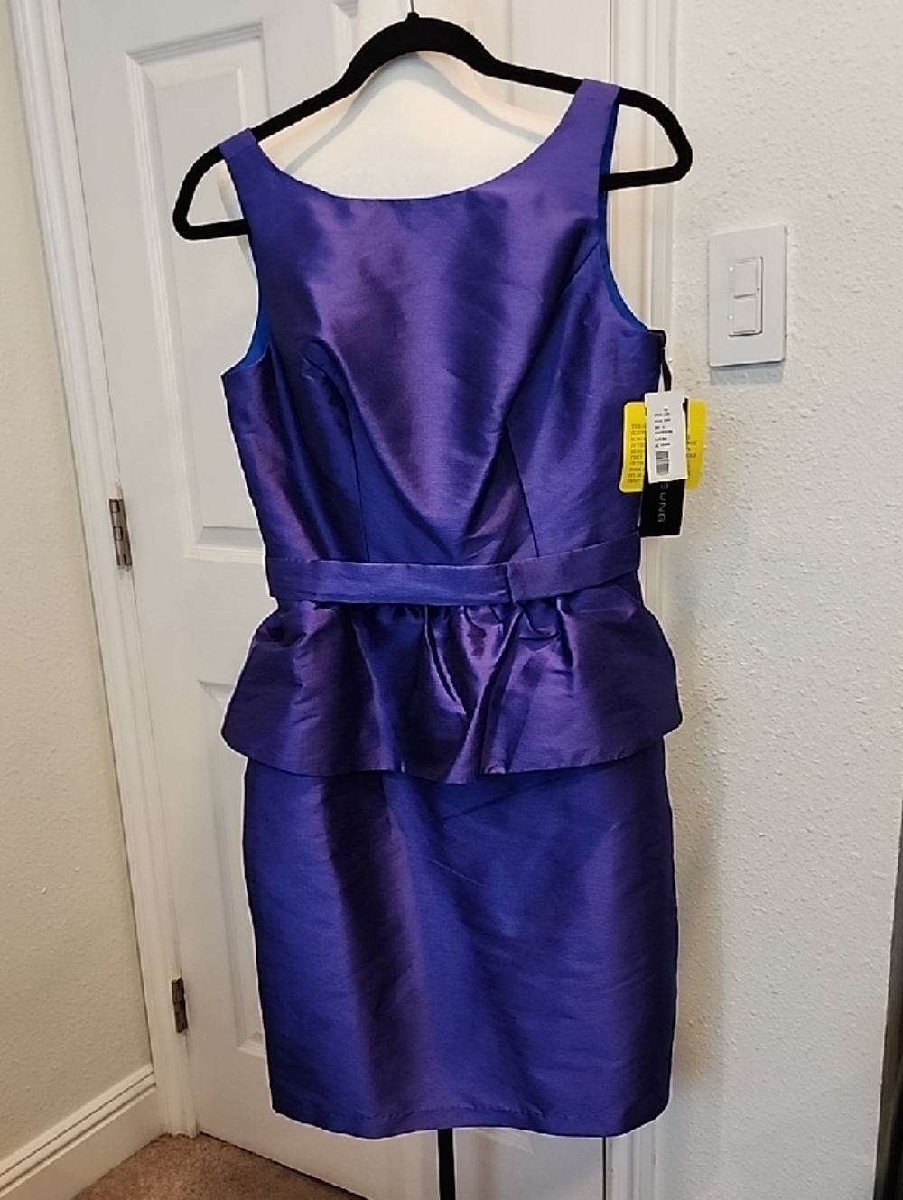 ALFRED SUNG Purple Satin Dress